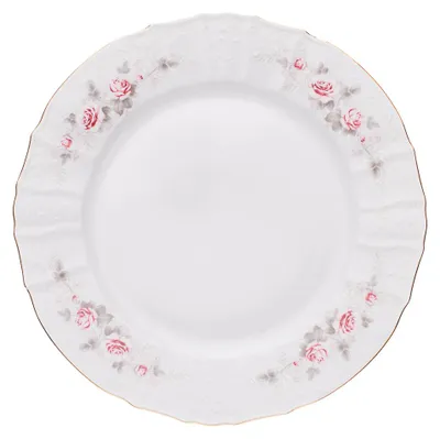 Produktbild von Thun 1794 Flacher Teller, tschechisches Porzellan, Bernadotte, 25 cm, rosa, Goldlinie, Thun