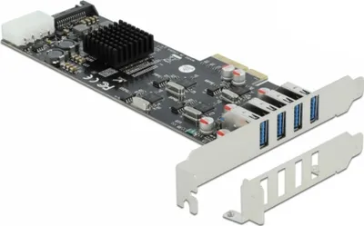 Produktbild von DELOCK PCI Express x4 Karte > 4x extern SuperS. USB Typ-A Bu