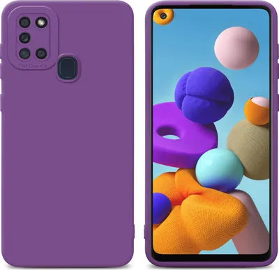 Produktbild von Cadorabo Hülle für Samsung Galaxy A21s Schutz Hülle in Lila TPU Silikon Etui Case Handyhülle