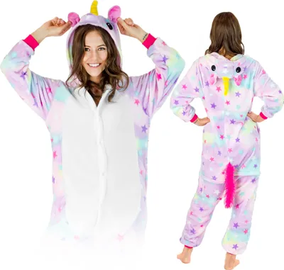 Immagine prodotto di Tuta Onesie per donne e uomini - Pigiama morbido e accogliente - Pigiama caldo - Costume di Carnevale - Costume di Carnevale - Taglia 148-160 cm S - Stelle