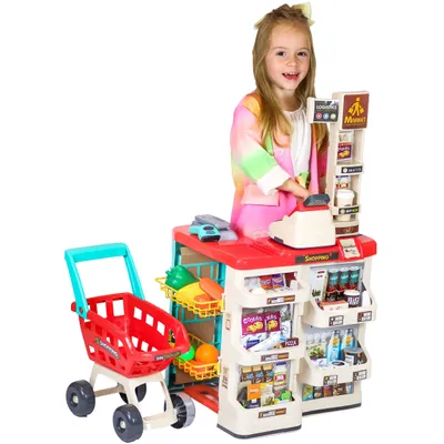 Produktbild von OEM - WOOPIE Store Supermarkt mit Einkaufswagen Gewichtsscanner + 48 Akc.
