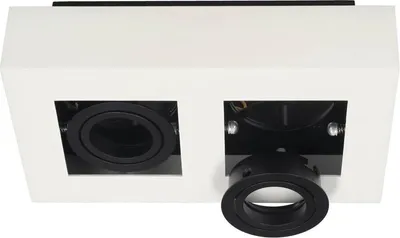 Produktbild von OSMIN RIM 2 Weiß Schwarz IP20 quadratische Doppeldeckenleuchte weiß matt, austauschbarer Ring, EDO777682 EDO