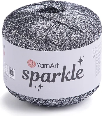 Produktbild von YarnArt Kordonek Sparkle Ciemne Srebro: 25g/160m, Schimmernd für zarte Kreationen
