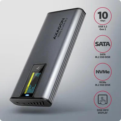 Image de AXAGON EEM2-SD2 SSD enclosure USB3.2 Gen2 M.2 NVMe/SA