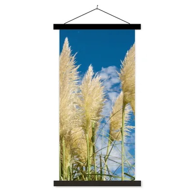 Produktbild von MuchoWow® Textilposter Pampasgras - Pflanze - Natur 40x80 cm mit schwarzem Rahmen - Wandemalerei