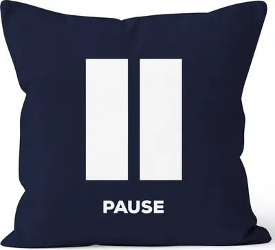 Produktbild von Kissenbezug Pause Kissen-Hülle Deko-Kissen 40x40 Baumwolle MoonWorks® navy unisize