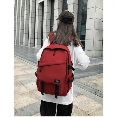 Produktbild von Tragetasche Rucksack 17 Zoll mit 3 Fächer und 2 Seitentaschen 33x15x48 cm Rot