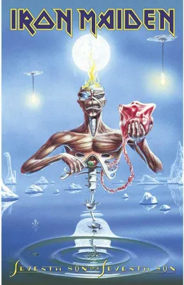 Produktbild von Iron Maiden - Poster "Seventh Son", Stoff RO4044 (106 cm x 70 cm) (Blau)