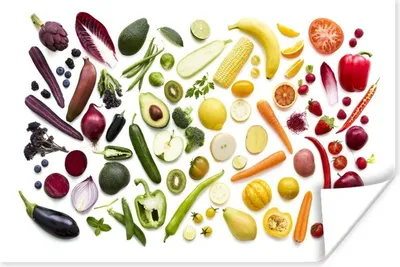 Produktbild von MuchoWow® Poster Gemüse - Obst - Regenbogen 90x60 cm - Schlafzimmer