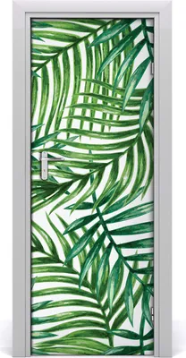Produktbild von Tulup Türaufkleber 75x205 cm Dekorative Aufkleber Selbstklebend Wasserdichte Tapete Abnehmbar Schlafzimmer Wohnzimmer Wohnkultur - Palmenblätter