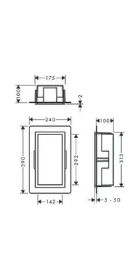 Zdjęcie produktu dla Hansgrohe XtraStoris Individual - Wnęka ścienna z ramką dekoracyjną, 300x150x100 mm, biały matowy 56096700