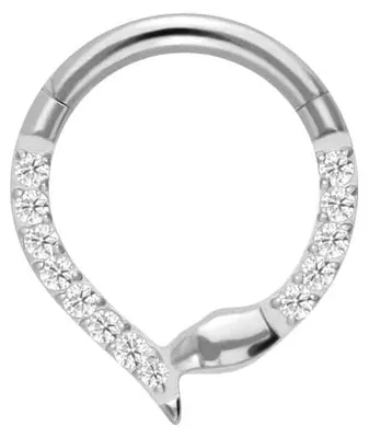 Produktbild von Ohrpiercing, Nasenpiercing, Septum Piercing Titan Segmentring Clicker KRISTALLSCHLANGE