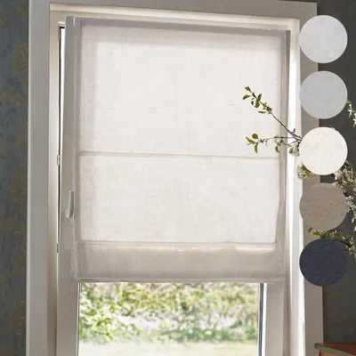 Produktbild von Rollo Raffrollo Ivora Premium 90x130cm Elfenbein-Meliert Blickdicht VICTORIA M