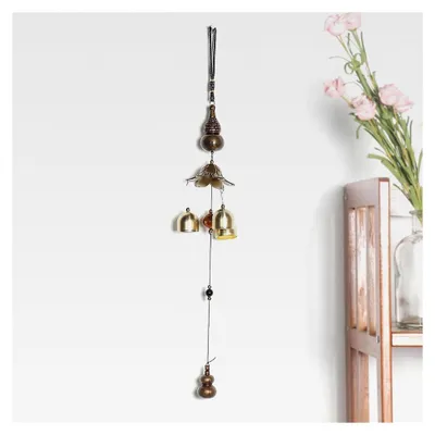 Produktbild von Windspiel für den Außenbereich, 18 Zoll Vintage Feng Shui Windglockenspiel mit Glückskürbis, hängend für Garten und Terrasse