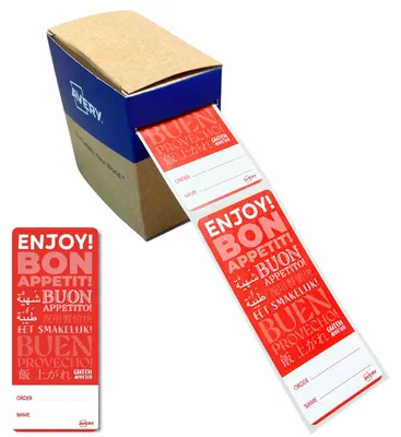 Produktbild von Avery FTSEALR-250, Verschluss-Etiketten, 40 x 95 mm, 250 Etiketten / 1 Rolle, rot