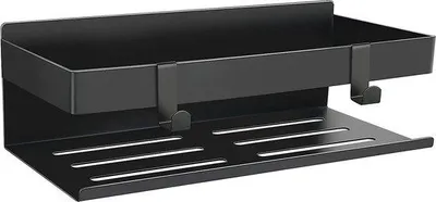 Image de Unyqoos® Étagère de douche sans perçage, 30 cm, noire – Rangement compact pour la douche