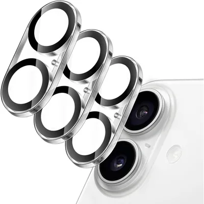 Immagine prodotto di Protezione per fotocamera di iPhone 17 da 6,3 pollici, vetro temperato 9H, alta definizione, resistente ai graffi, confezione da 3 pezzi
