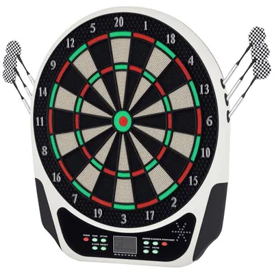 Produktbild von Elektronische Dartscheibe mit Sprachausgabe – Dartboard Set mit LED-Anzeigen, 6 Darts & 24 Soft-Spitzen, 18 Spiele & 159 Spielvarianten