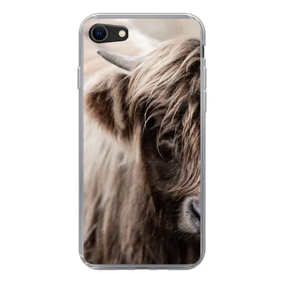 Produktbild von MuchoWow® Handyhülle Schutzhülle Hülle für iPhone SE 2020 Schottischer Highlander - Kuh - Vlies Silikon Softcase Handy Hülle - Kartenbesitzer