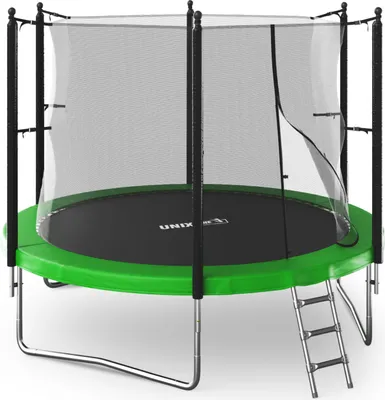 Produktbild von UNIX LineⓇ Outdoor Trampolin 183/244/305/366 -  - Komplettset mit Leiter Innen- Sicherheitsnetz, robust&wetterfest, 150kg belastbar