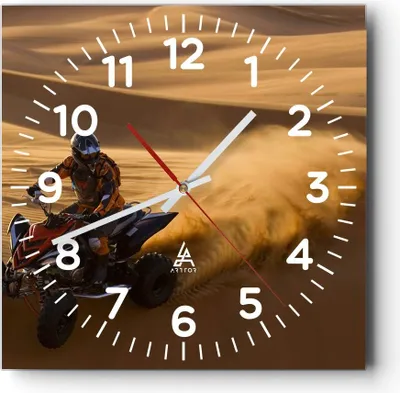 Produktbild von Wanduhr - Quadrat - Glasuhr - Safari Rallye Wettkämpfe Sport - 40x40cm - Schleichendes Uhrwerk - Lautlos - zum Aufhängen bereit - Dekoration Modern - Wanddekoration aus Glas - C4AC40x40-2268