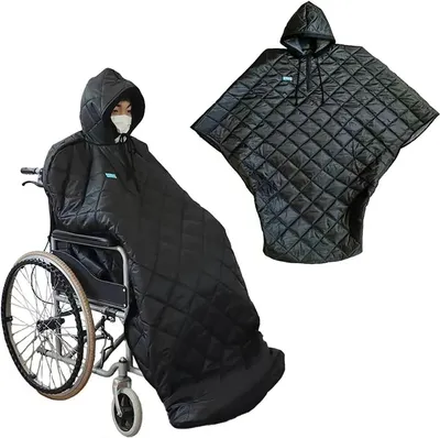 Productafbeelding van Rolstoel deken - Warme hoes - Warm Blijven - Waterdicht Winddicht - 145x126cm - Zwart