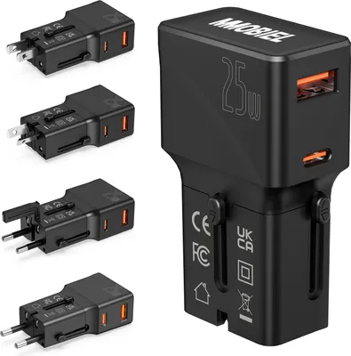 Produktbild von MMOBIEL Reiseadapter Weltweit 25W - All-in-One Universal Reisestecker – mit USB-C 25W