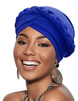 Obrázok produktu pre Dámsky turban, čelenka, pletená čiapka, kráľovská modrá, polyester