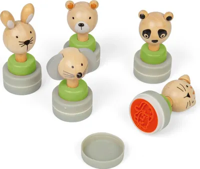 Obrázek produktu pro Bigjigs Toys Dřevěná inkoustová razítka Zvířátka 1 ks