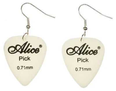 Produktbild von Plektrum Plektron Ohrringe Miniblings Hänger Gitarre E-Gitarre Band weiß