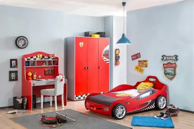 Produktbild von Cilek RACECUP dětský pokojový set kompletní sada herna červená / šedá