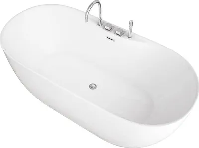 Produktbild von HOME DELUXE - freistehende Badewanne - LENI mit Armatur, Weiß - Maße: ca. 170 x 80 x 58 cm - Füllmenge: 235 Liter, inkl. Überlaufschutz, Siphon und Verschluss I Spa, für 2 Personen