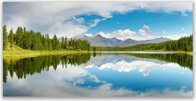 Produktbild von Glasbilder 140x70 Wandbild Druck auf Glas Wald See Landschaft