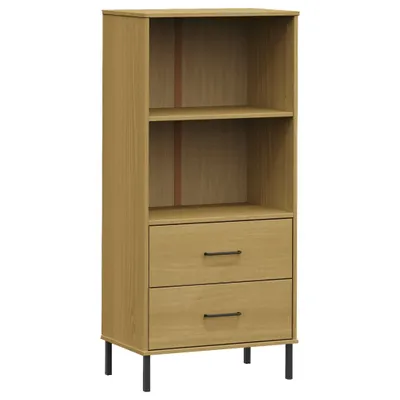 Produktbild von vidaXL Bücherregal OSLO 2 Schubladen Braun 60x35x128,5 cm Massivholz