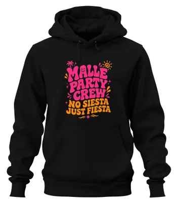 Immagine prodotto di Malle Party Crew - Nessuna pausa, solo festa - Felpa con cappuccio, "Mallorca JGA Insel", colore nero, taglia S