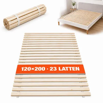 Produktbild von Lattenrost Wolkenland 120x200 cm 23 Latten | Rollrost Massivholz Kiefer | 400 kg Tragkraft | vorgebohrt für alle Matratzen, KI-generiertes Bild