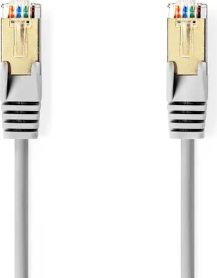 Obrázek produktu pro Síťový kabel CAT5e | SF/UTP | RJ45 samec | RJ45 samec | 1,00 m | Kulatý | PVC | Šedá | Obálka