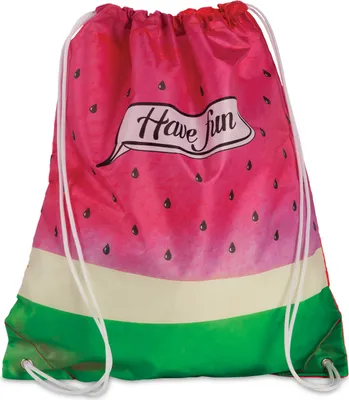 Produktbild von Turnbeutel Sporttasche mit Kordelzug Sport-Beutel Tasche Trend-Design Melone pink