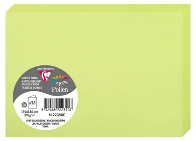 Produktbild von Clairefontaine Doppelkarten C6 110x155mm 210g Knospengrün 25 Stück