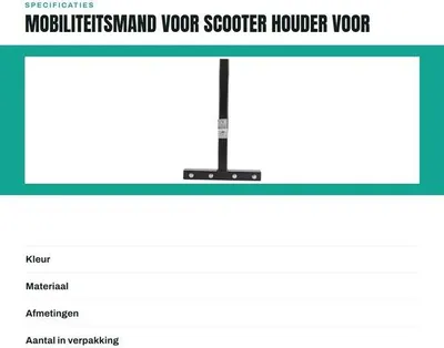 Produktbild von Reserve-IJzerhouder für Fahrrad-Scootermontage - Einfach zu Montieren - 32x21cm - Eisen