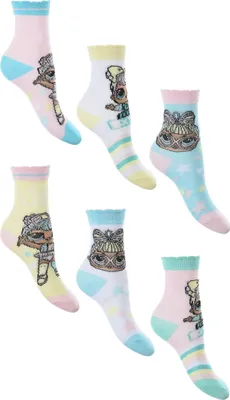 Produktbild von L.O.L. Surprise! Kinder Mädchen Socken 6 Paar Strümpfe Paket Set, Größe:23-26