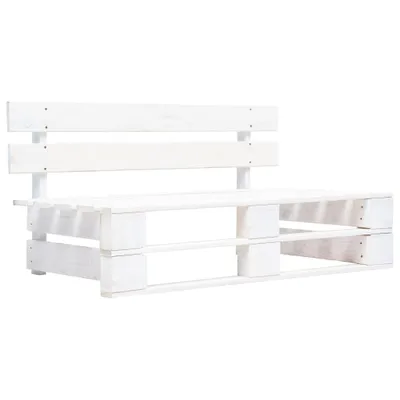Image de vidaXL Canapé central d'extérieur palettes en pin imprégné blanc