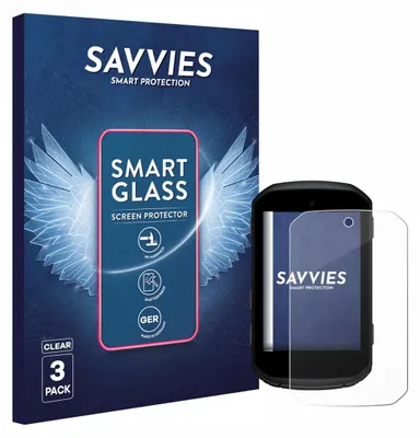 Produktbild von 3x Savvies Schutzglas Folie für Garmin Edge 850 / 550 9H Panzer Schutzfolie Glas Displayschutz klar transparent
