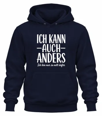 Imagen del producto de También puedo ser diferente. Sudadera con capucha "Statement" y diseño sarcástico, color azul marino, talla XL