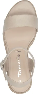 Produktbild von Tamaris Damen Sandalette Espadrilles mit Keilabsatz in Bastoptik 1-28300-42, Größe:41 EU, Farbe:Beige