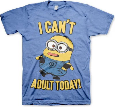 Produktbild von Minions - I Can't Adult Today T-Shirt - Medium - Blue-Heather