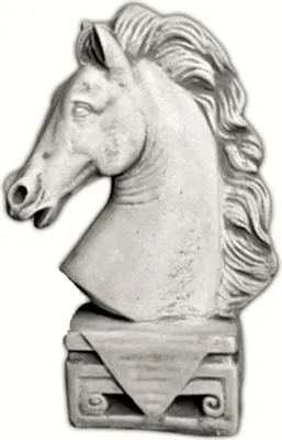 Produktbild von Schöner Pferdekopf aus Steinguss perfekt für den Garten die Terrasse oder den Vorgarten ist Frostfest Witterungsbeständig und Neu 35cm H, PO-2184
