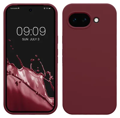 Zdjęcie produktu dla Etui kwmobile do telefonu Google Pixel 10a – silikonowe, umożliwiające bezprzewodowe ładowanie – pokrowiec ochronny w kolorze bordowym