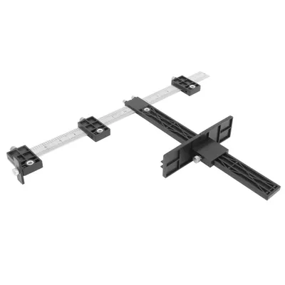 Image de Gabarit pour quincaillerie d'armoire, poinçon pour poignée, gabarit pour poignée ajustable, outil de guidage de perçage, poinçon pour menuiserie, poinçon multifonctionnel