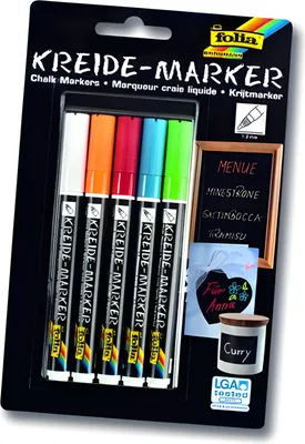 Immagine prodotto di Folia 390509 Set di 5 pennarelli a gesso con tratto di 1-2 mm (T)